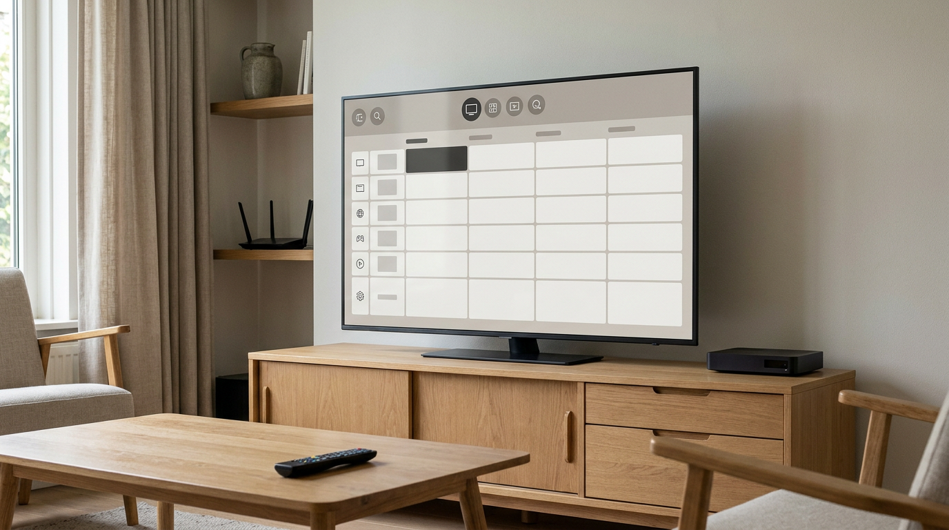 Televisie met digitale programmagids en ontvanger voor Nederlandse zenders via IPTV
