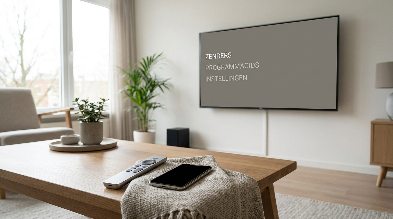 Smart-tv met een Nederlandstalige afspeelinterface voor televisie via internet